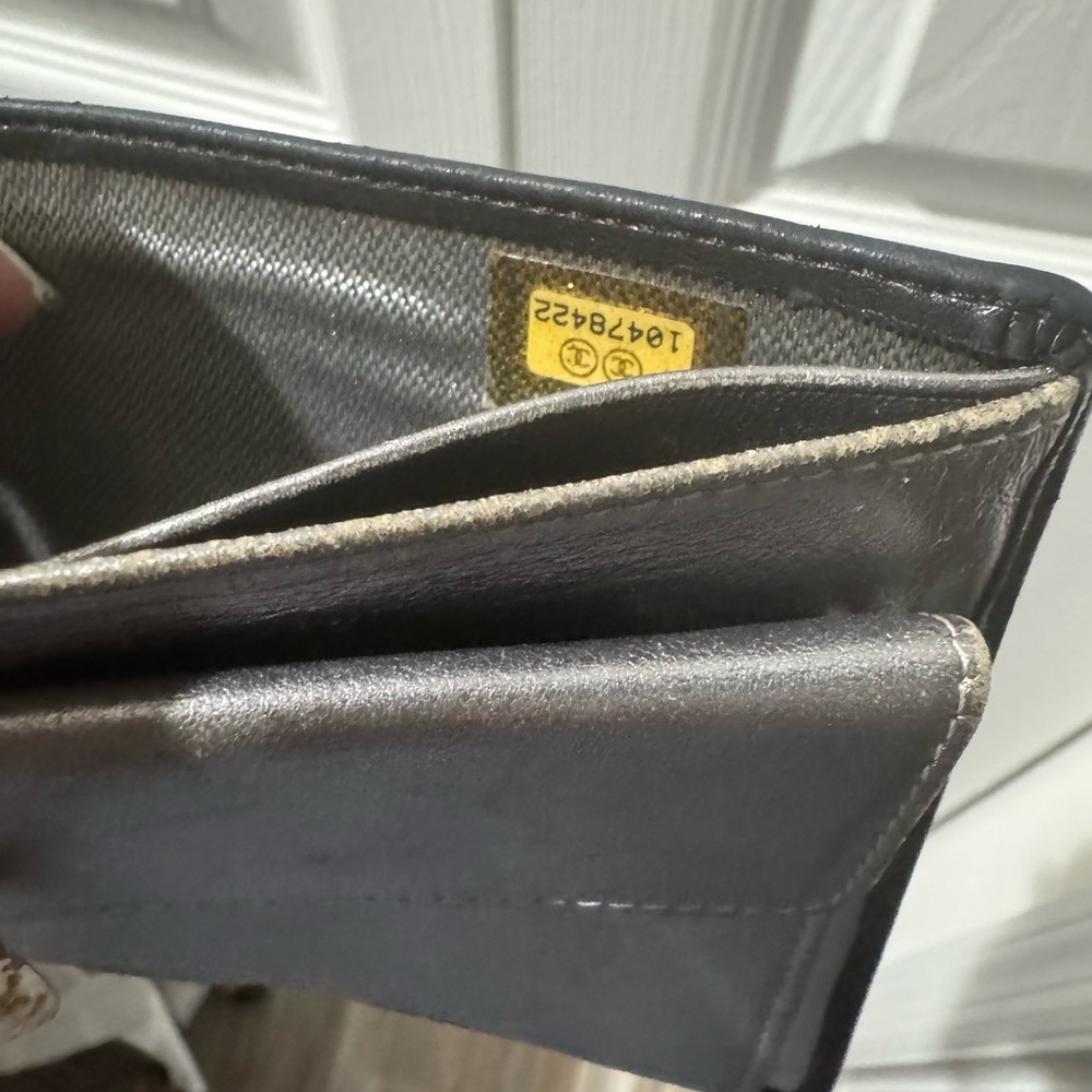 Chanel lambskin Black Leather Wallet W/COA - Picture 2 of 16